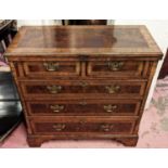 BACHELOR'S CHEST, 74cm x 33cm x 74cm H, Georgian style walnut and elm with the flip top over two