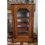 MUSIC CABINET, 51cm x 33cm x 91cm H, Victorian walnut, with a glazed door and inlaid detail.