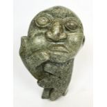 ATTRIBUTED TO BRIGHTON SANGO (Zimbabwean 1958-1995), green serpentine stone, signed 'Sango' to base,