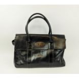 MULBERRY BAYSWATER SHOULDER BAG, two top handles with front flap and lock closure, bottom feet,