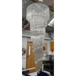 MURANO GLASS SPIRAL CHANDELIER, Italian Quadedri Murano drops on chromed frame, 135cm drop approx.