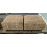 FLEXFORM BANGKOK OTTOMANS, a pair, each 48cm x 57cm x 36cm H, light tan suede. (2)