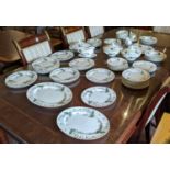 DINNER SERVICE, Royal Worcester Valencia including tureens and assorted plates, decorated with white