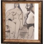 PABLO PICASSO (1881-1973) 'Painter and Model II, 1972', lithograph, 50cm x 40cm on arches paper