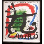 JOAN MIRO (1893-1983) 'Poster for 1965 Exhibition, Galerie Adrien Maeght', lithography, 62cm x 47cm,