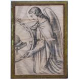 MID 19th CENTURY FRENCH SCHOOL 'Angels', a pair of preparatory sketches for stained glass windows in