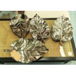 LEAF DISHES, a set of twelve, silver plated, contemporary design, each 52cm L. (12)