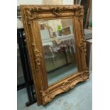 MIRROR, 100cm W x 130cm H, with a gilt frame and bevelled plate.
