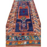 ANTIQUE KAZAK RUG, 210cm x 107cm.