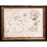 PABLO PICASSO (1881-1973) 'Couple NU, No IV, 1972', lithograph, 30cm x 40cm on arches paper, bears