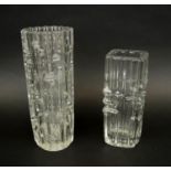 TAPIO WIRKKALA GLASS VASES, two, 25cm H. (2)