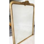 OVERMANTEL MIRROR, Victorian style gilt wood and gesso with arched frame, 154cm H x 124cm.