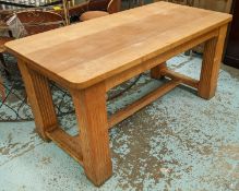 DINING TABLE, 76cm D x 153cm L x 76cm H, solid oak.