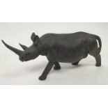 ZIMBABWEAN SCHOOL, early 20th century, 'Rhino' carved leadwood, approx 33cm L x 15cm H.