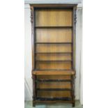 OPEN BOOKCASE, 239cm H x 106cm W x 20cm D, Victorian and later oak, walnut and ebonised with