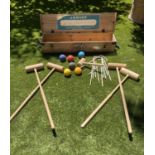 'JACQUES' CROQUET SET, a boxed set by 'John Jacques and Son Ltd London', 19cm H x 110cm W x 27cm D.