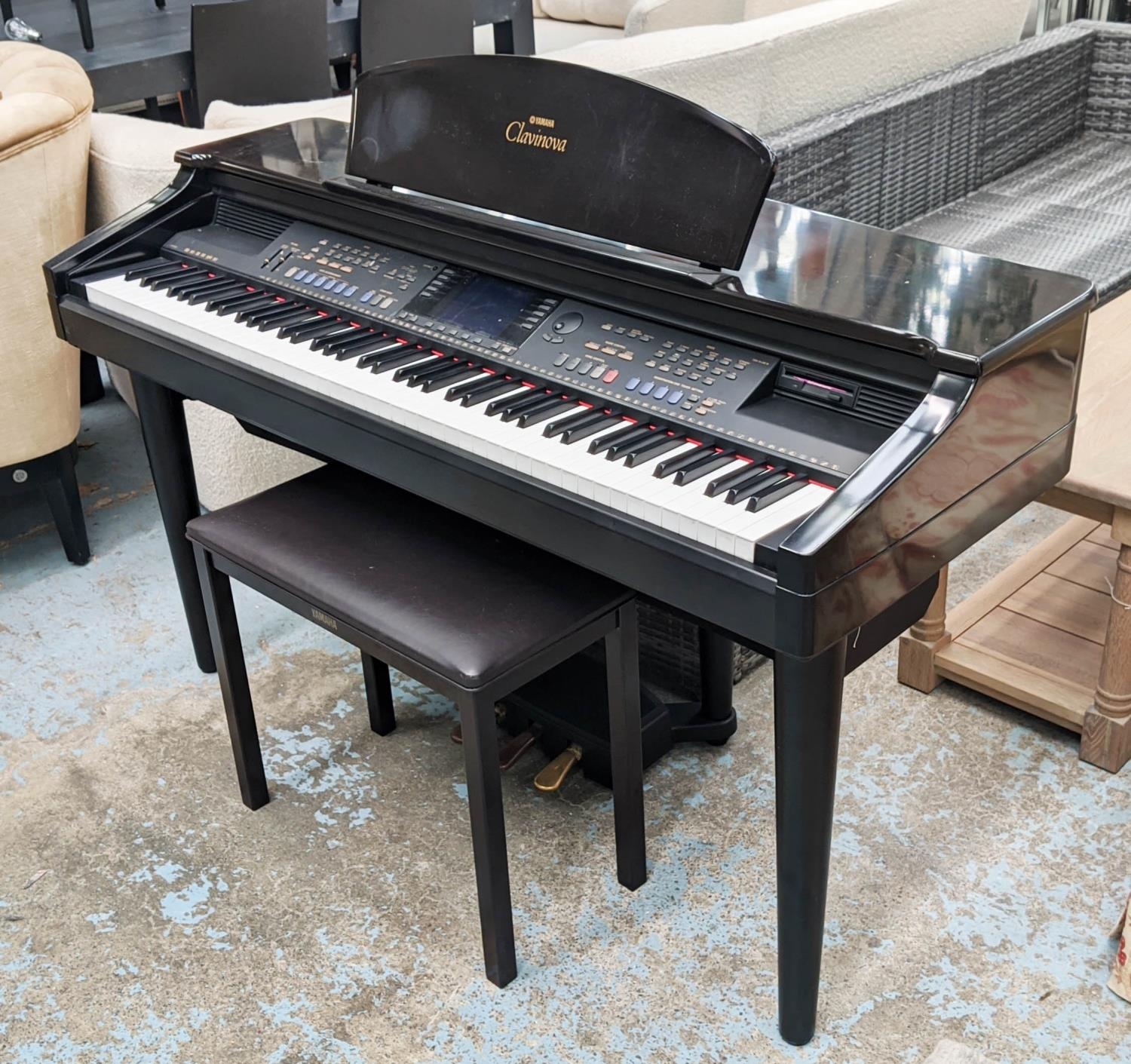 YAMAHA ELECTRIC CLAVINOVA/PIANO, 58cm D x 87cm H x 141cm W, with stool. - Image 2 of 8