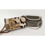 VALENTINO MINI CROSSBODY BAG, animalier and snake skin print front details, tan leather adjustable