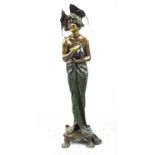 AFTER LUCIEN CHARLES EDOUARD ALLIOT (French 1877-1967), 'Phalene' bronze, Art Nouveau style, 70cm H.
