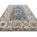 FINE CONTEMPORARY SUZANI DESIGN OUSHAK CARPET, 300cm x 205cm.