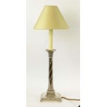 TABLE LAMP, converted from an Edwardian silver candlestick, Sheffield 1905, in the Neo-Classical