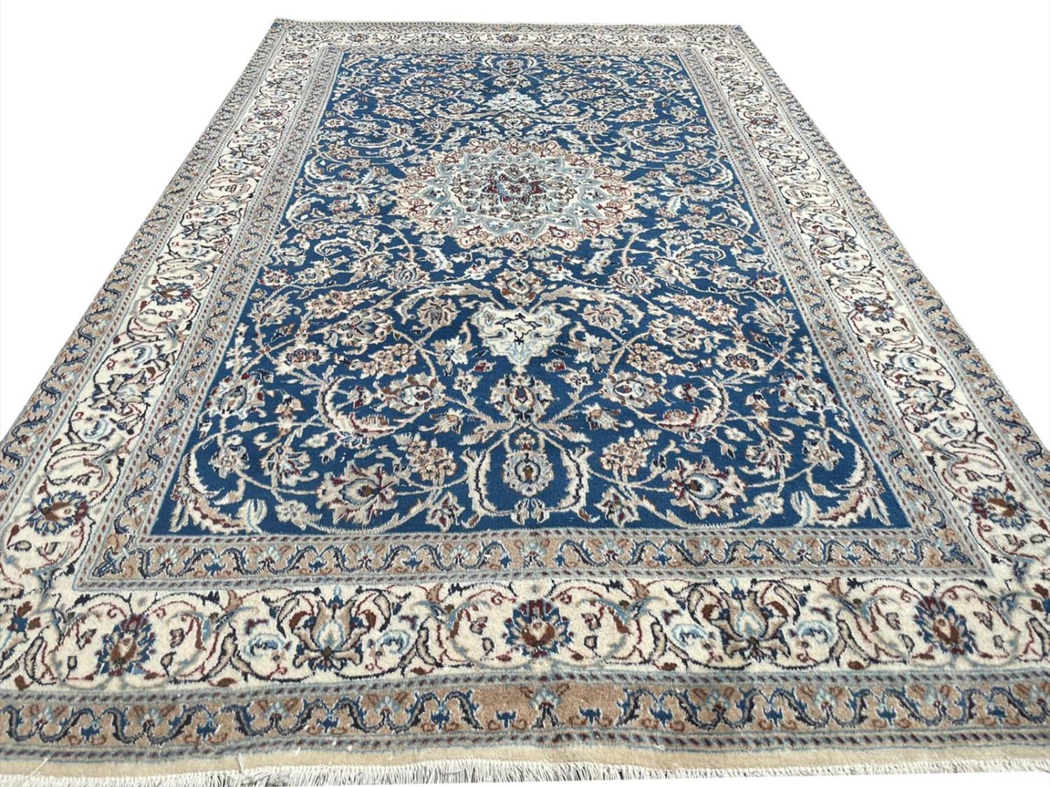 FINE PERSIAN NAIN CARPET, 300cm x 190cm.