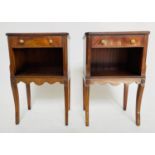 LAMP TABLES, a pair, 69cm H x 44cm x 32cm, George III style figured mahogany each with drawer,