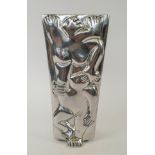 CARROLL BOYES (SOUTH AFRICA) CAST ALUMINIUM VASE, 'The acrobats', signed to lower side.