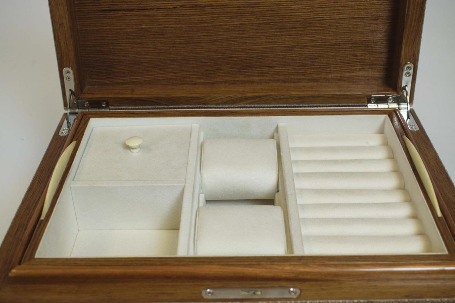 JEWELLERY BOX, Art Deco style, shagreen with bone trim, having fitted removable jewellery tray, 35cm - Image 6 of 12