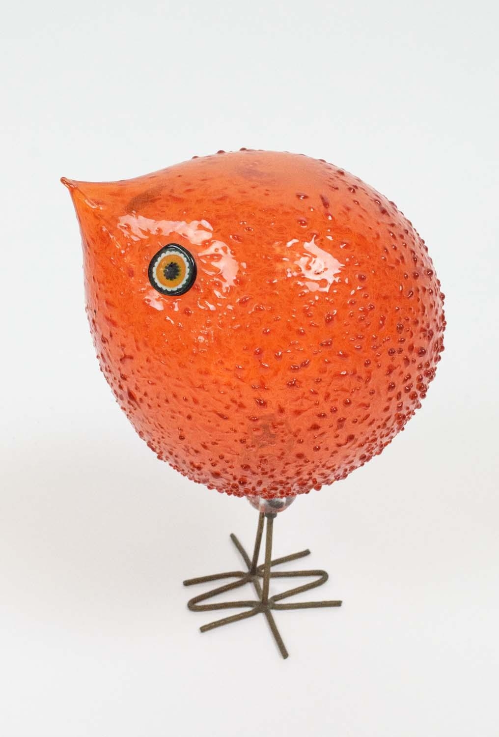 ALESSANDRO PIANON PULCINO GLASS BIRD, early 1960's Italian Murano art glass, by Vetreria Vistosi,