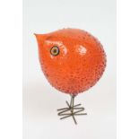 ALESSANDRO PIANON PULCINO GLASS BIRD, early 1960's Italian Murano art glass, by Vetreria Vistosi,