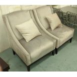 ARMCHAIRS, a pair, 75cm x 85cm x 90cm, velvet upholstered. (2)