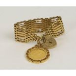 PENDANT BRACELET, Victoria 22ct gold 1897 Sovereign, 35.46g total weight.