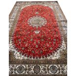 FINE PURE SILK TEHRAN DESIGN RUG, 240cm x 150cm.