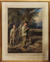 JAMES HARDY Sr (1801-1879), 'A good days sport', watercolour, 46cm x 36cm, signed, framed.