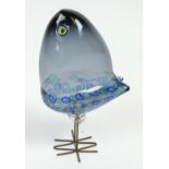 ALESSANDRO PIANON PULCINO GLASS BIRD, early 1960's Italian Murano art glass by Vetreria Vistosi,