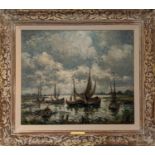MARCEL PARTURIER (French, 1901-1976) 'Barques sur Zuiderzee', circa 1930, oil on canvas, signed