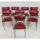 ERNEST RACE BA23 ALUMINIUM CHAIRS, a set of eight, 80cm H, mid century stamped base. (8)