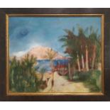 HAROLD COHN (USA 1908-1982), 'Guaymas from Playa D'Cortes', oil on board, 50cm x 59cm,