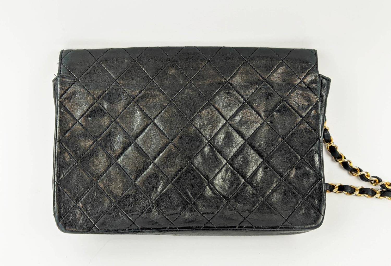 VINTAGE CHANEL FLAP BAG, round turn-lock, iconic burgundy leather lining, quilted front and back - Image 3 of 13