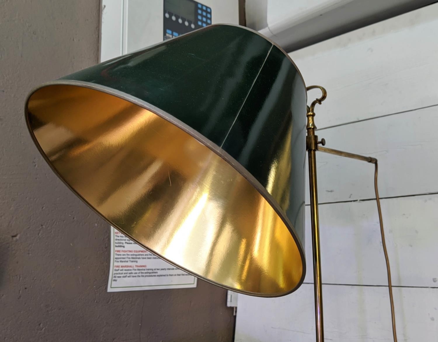 VAUGHAN FLOOR LAMP, adjustable branch and column, weighted circular base, dark green coloured shade, - Bild 2 aus 5