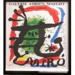 JOAN MIRO (1893-1983) 'Poster for 1965 Exhibition, Galerie Adrien Maeght', lithograph, 62cm x