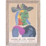 PABLO PICASSO, 'Maitres De L'Art Moderne', lithographic poster, signed in the plate, Galerie