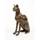 EGYPTIAN BASTET CAT, French, 1970s, patinated bronze. 61cm H x 43cm W.