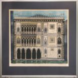 JOHN LIDDELL (1924-2005), 'Ca Doro, Venice', coloured lino cut, 70cm x 76cm, signed, titled and