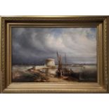 ATTRIBUTED TO CHARLES PARSON KNIGHT, Martello Tower, Langney Point, Eastbourne, oil on paper, 27cm x