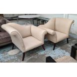 DAVID SEYFRIED A-SYMETRIC CHAIRS, a pair, each 107cm W x 86cm H. (2)