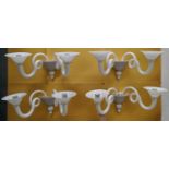 SYLCOM DOLFIN MURANO WALL LIGHTS, a set of four, 2 branch, 28cm H x 45cm W.(4)