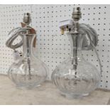 DECANTER TABLE LAMPS, a pair, 30cm H. (2)