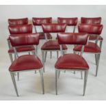 ERNEST RACE BA23 ALUMINIUM CHAIRS, a set of eight, 80cm H, mid century stamped base. (9)